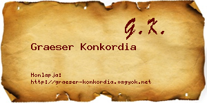 Graeser Konkordia névjegykártya